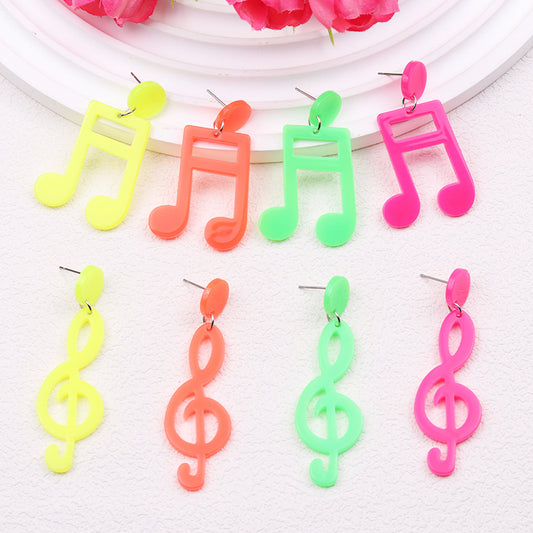Music festival studs earrings color notes European and American earrings simple earrings for women