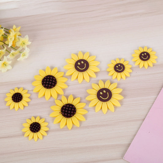 Sunflower smiley face brooch